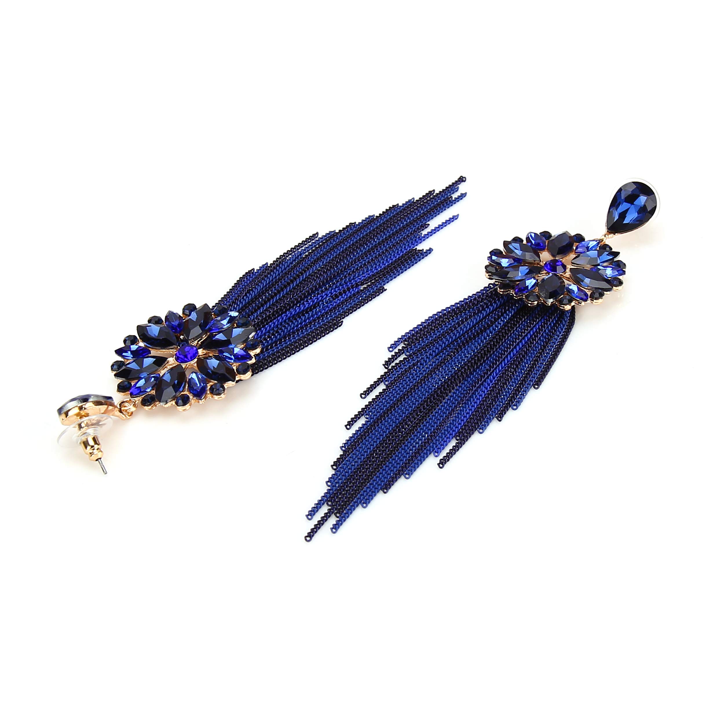 Sparkly Crystal Tassel Earrings for Women